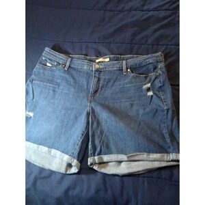 Levi's Women's Straight Leg‎ Dark Blue Denim Cotton Shorts Size 22W Casual